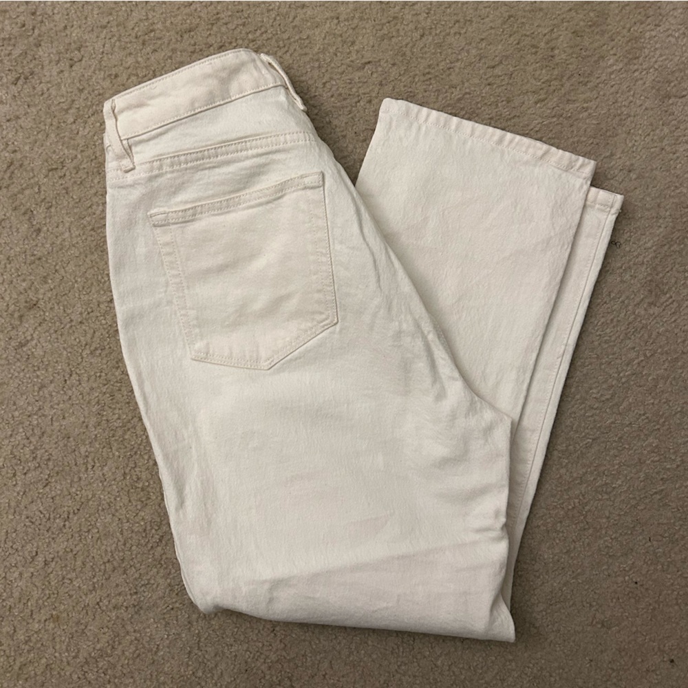 LOFT Cream Straight Leg Jeans - Picture 3 of 3